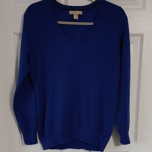 Banana Republic Women's Large V-Neck Sweater in Royal Blue Contemporary Luxury